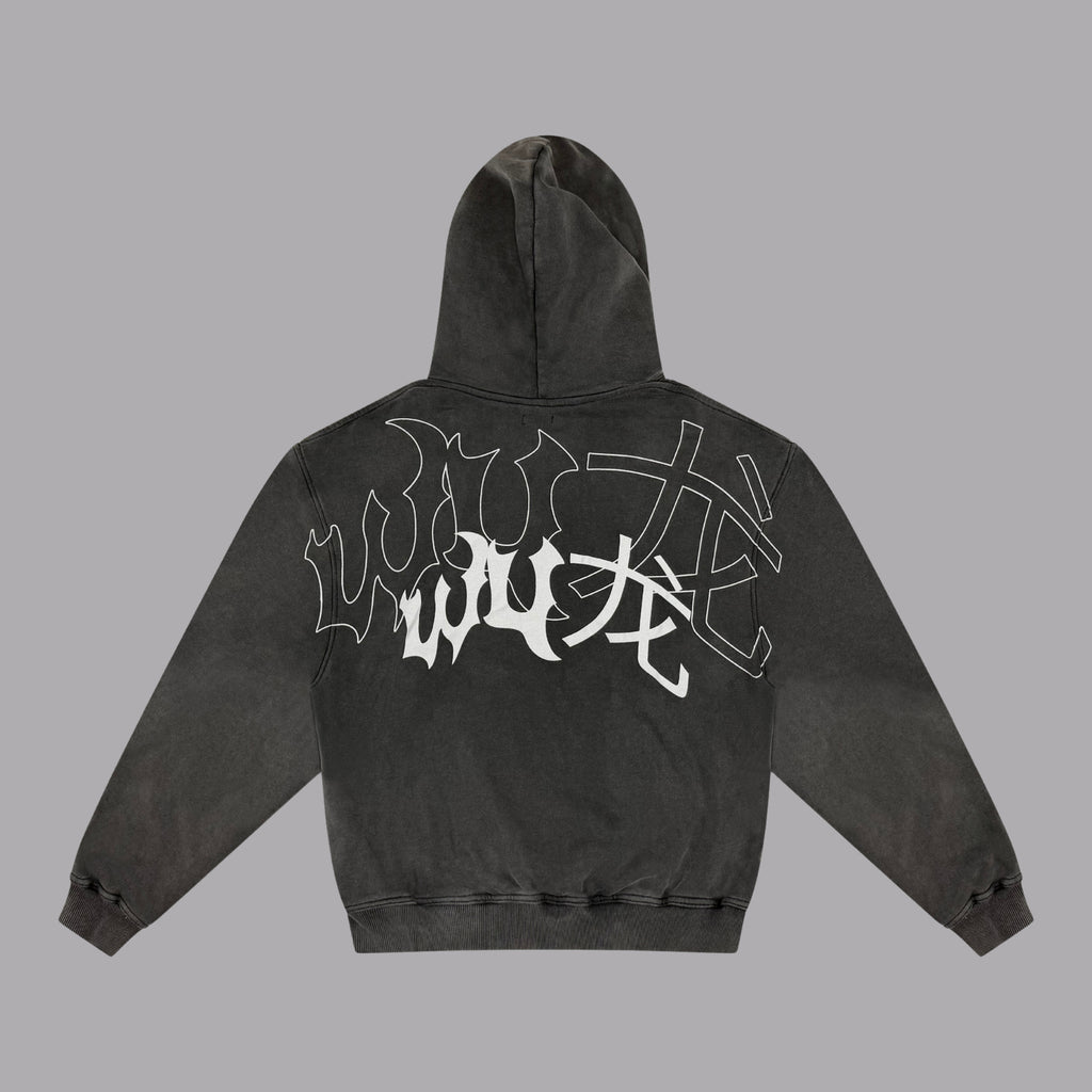 Stone Grey Logo Hoodie back