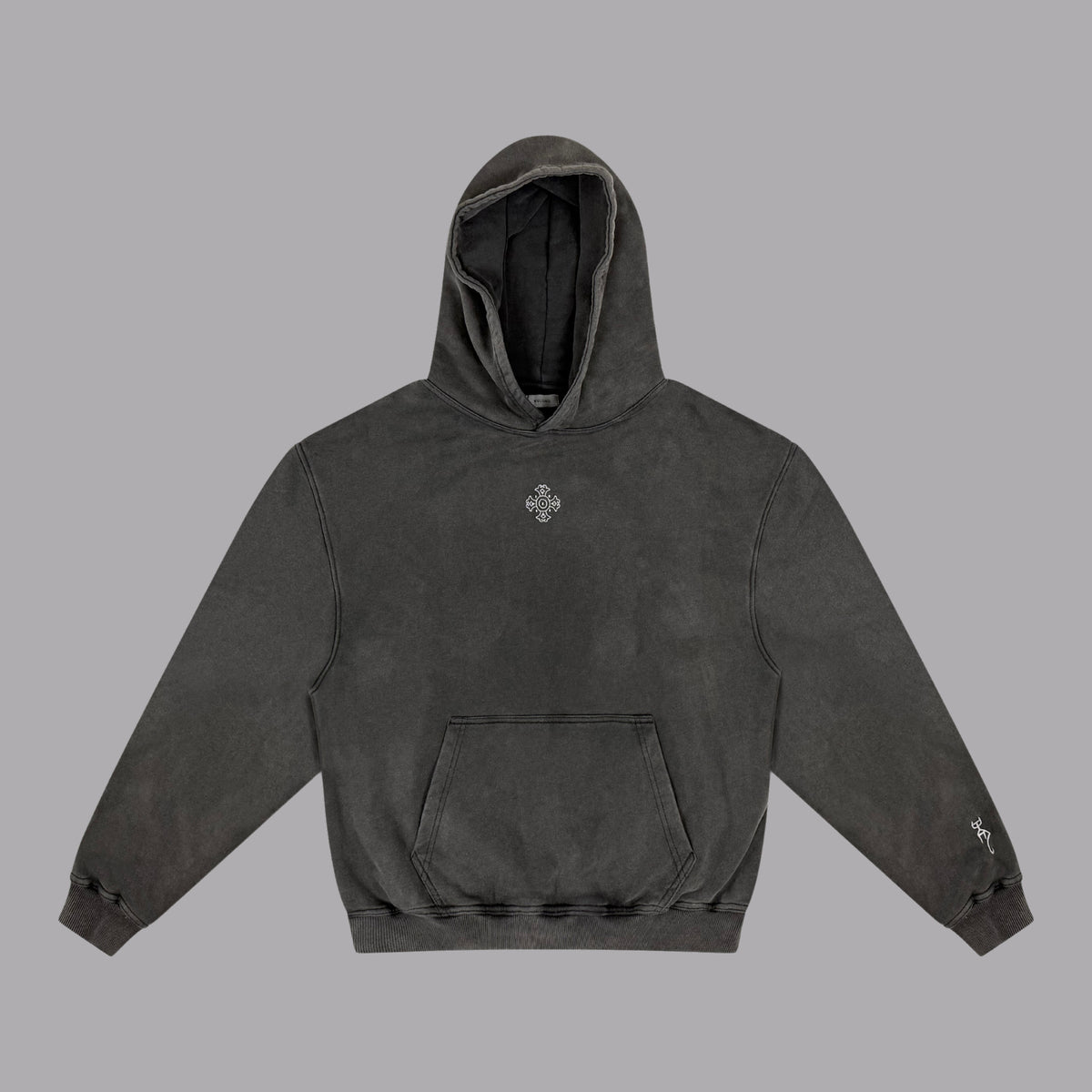 Stone Grey Logo Hoodie front