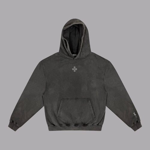 Stone Grey Logo Hoodie front