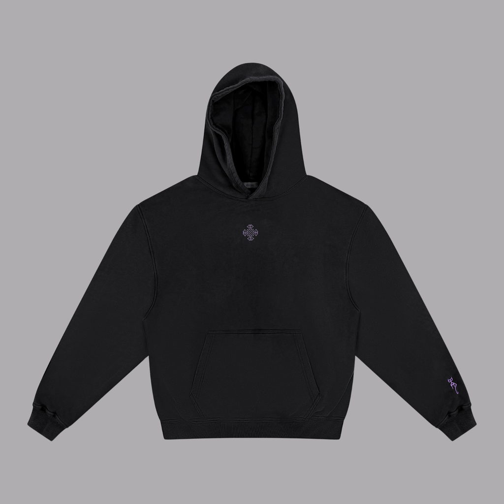 NIGHT BLACK LOGO HOODIE front