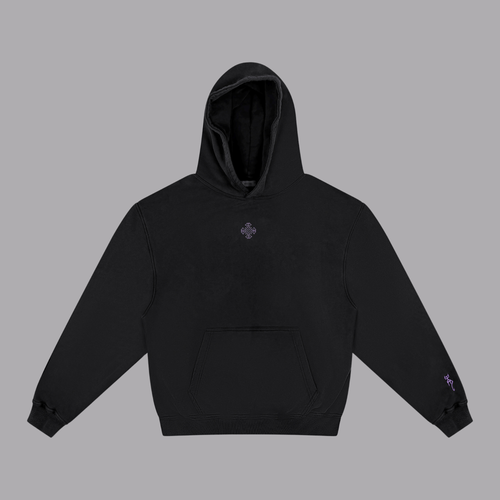 NIGHT BLACK LOGO HOODIE front